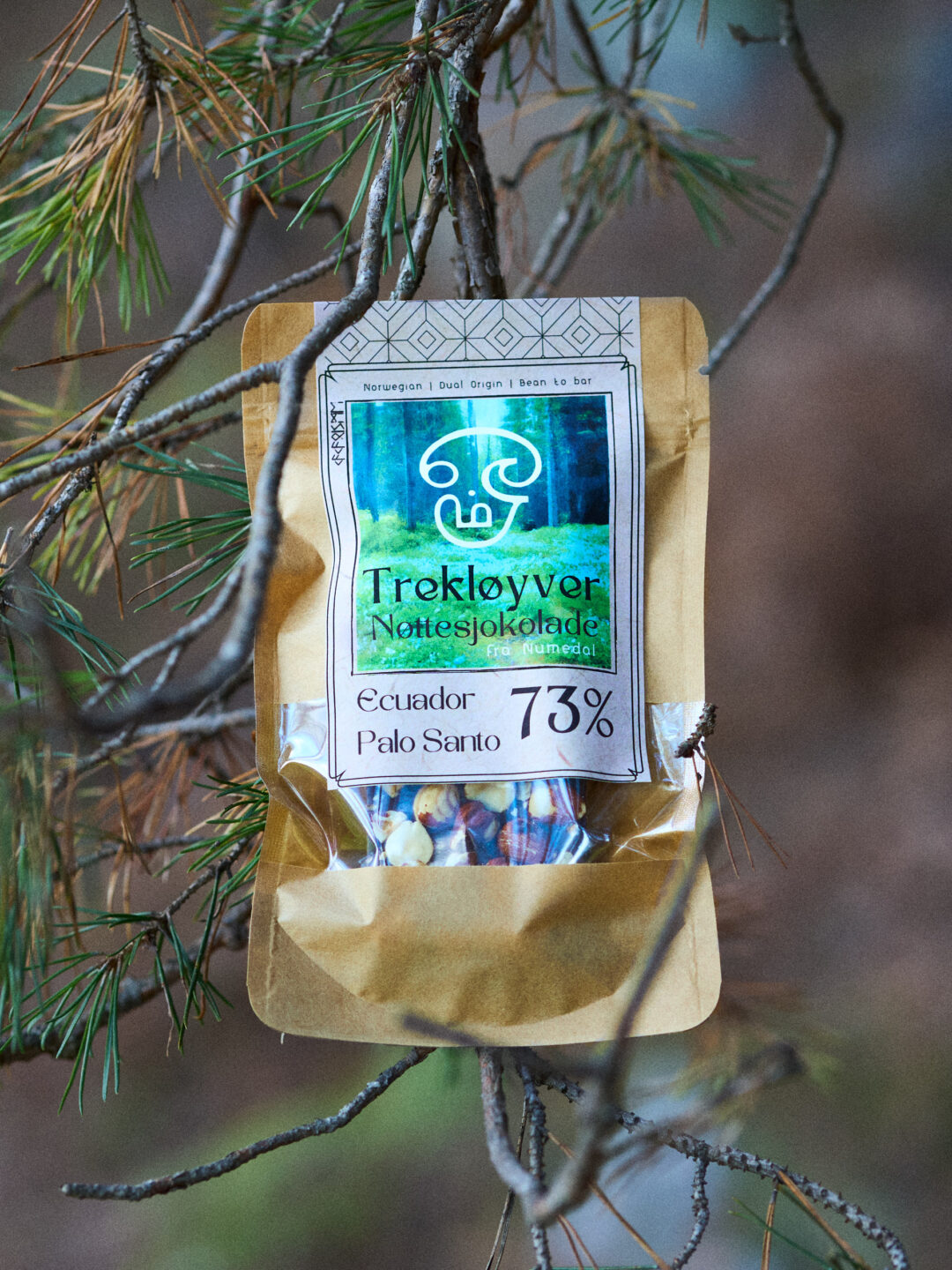 trekløyver-sjokolade i furutre
